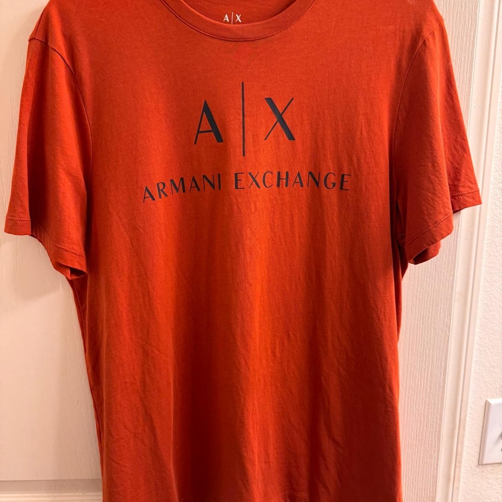 Armani Exchange Men's Rust T-Shirt
